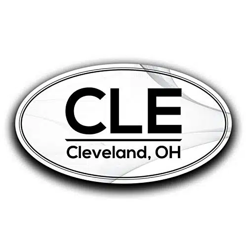 CLE Cleveland Ohio Airport Code Decal Sticker Home Travel Car Truck Van Bumper Window Laptop Cup Wall   Two Inch Decals   MKS