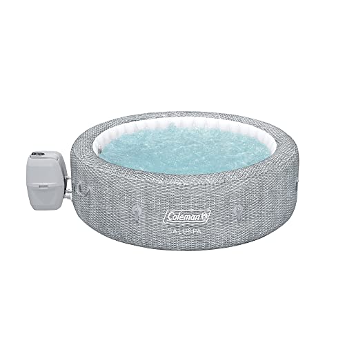 Coleman SaluSpa Sicily AirJet to Person Inflatable Hot Tub Round Portable Outdoor Spa with Soothing AirJets and Insulated Cover, Gray
