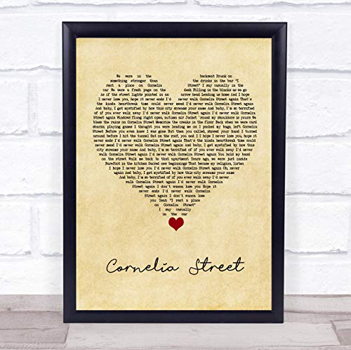 Cornelia Street Vintage Heart Song Lyric Quote Music Poster Gift Present Wedding Song Art Print