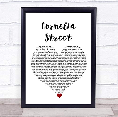 Cornelia Street White Heart Song Lyric Quote Music Poster Gift Present Wedding Song Art Print
