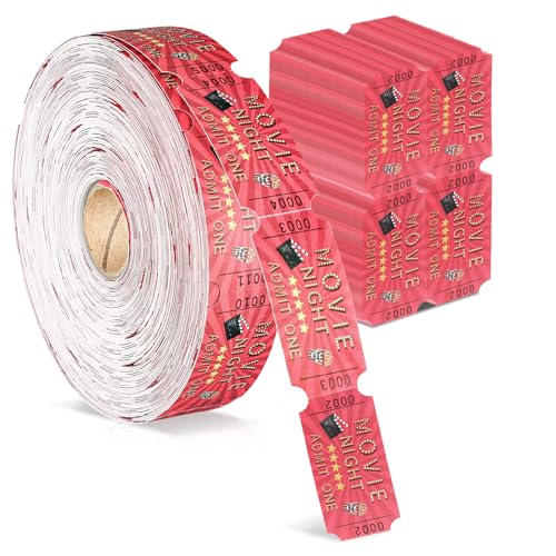 DOSTATNI Pieces Movie Tickets Roll Golden Ticket Movie Night Decorations Invitation Tickets admit one movie night tickets Movie Theater Decor for Red Carpet Party Christmas