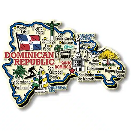 Dominican Republic Jumbo Country Map Magnet by Classic Magnets, Collectible Souvenirs Made in The USA