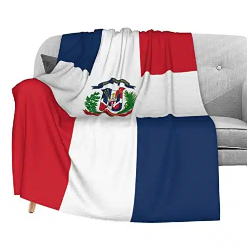 Dujiea Flag of Dominican Republic Fuzzy Flannel Blanket Throw X, Super Soft Lightweight Blanket Throw for Couch Chair Sofa, Cozy Bed Blanket for Kids Adults