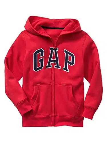 GAP boys Logo Hoodie Zip Sweatshirt, Pure Red V, Medium US