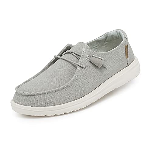 Hey Dude Women's Wendy Chambray Lilac  Womens Shoes  Womens Lace Up Loafers  Comfortable & Light Weight