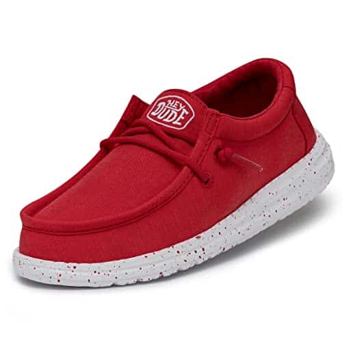 Hey Dude Women's Wendy Slub Canvas Red  Women's Shoes  Women's Slip On Shoes  Comfortable & Light Weight