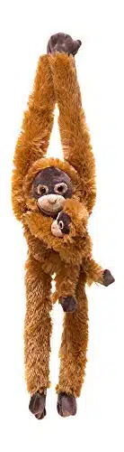 Inch Hanging Orangutan Monkey Stuffed Animal With Baby  Stuffed Monkey Plush Toy with Special Ultra Soft Plush Feel   Hands & Feet Connect   Bring This Popular Monkey Toy Home to Kids Ages +