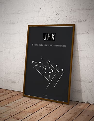 JFK New York International Airport Map Poster  xxxxodern Unframed Wall Art  Traveler Artwork Print for Gifts  Minimalist Hometown City Home Office Decor