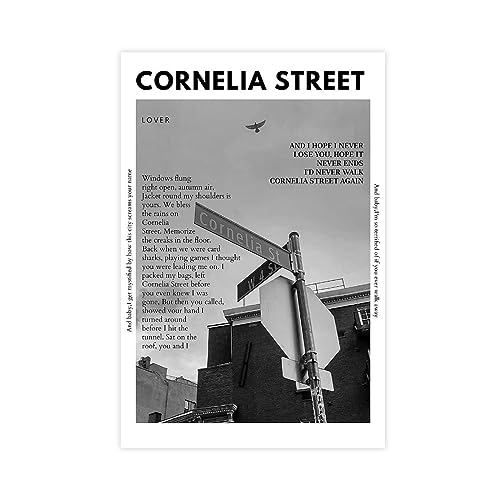 JIAZH Taylor Lyrics Cover Swift Cornelia Street Canvas Poster Bedroom Decor Sports Landscape Office Room Decor Gift Unframe Unframexinch(xcm)