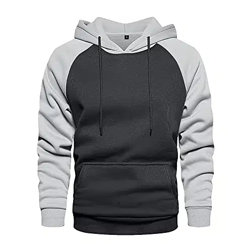 LBL Men's Casual Pullover Hoodies Long Sleeve Hooded Sweatshirts Dark Gray M #