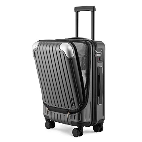 LEVELGrace Carry On Luggage, â Hardside Suitcase, ABS+PC Harshell Spinner Luggage with TSA Lock, Spinner Wheels   Grey, Inch Carry On