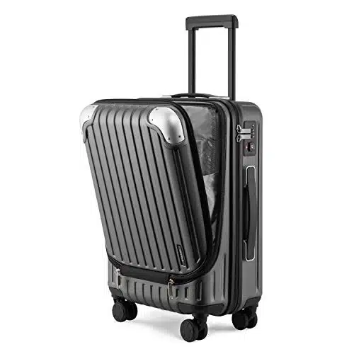 LEVELGrace Carry On Luggage, â Hardside Suitcase, ABS+PC Harshell Spinner Luggage with TSA Lock, Spinner Wheels   Grey, Inch Carry On