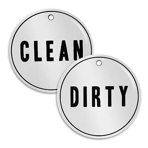Laundry Basket Clean & Dirty Labels  Great Tags for Kids Rooms, Bathrooms, and Laundry Room Organization Signs  x Inches  Round Laser Engraved Design  Set of