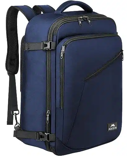 MATEIN Backpack for Travel, L Water Resistant Carry on Backpack Fits Under Airline Seat, Convertible Work Backpack & Handles, Hiking Backpack for Outdoor Sport,Travel Gifts for Men Women, Blue