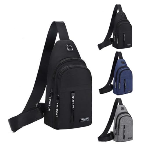 Multipurpose Strap Bag   Crossbody Backpack With Headphone Hole Hiking Backpack Shoulder Bag For Men & Women