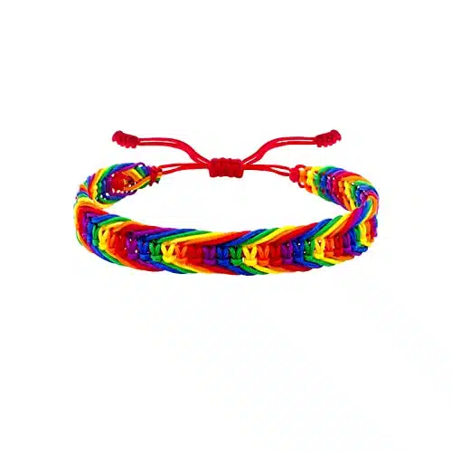 Nanafast Rainbow LGBT Pride Bracelet Handmade Braided LGBTQ Pride Friendship Bracelet for Gay & Lesbian LGBTQ Adjustable Rainbow Bracelet Pc (Rainbow)