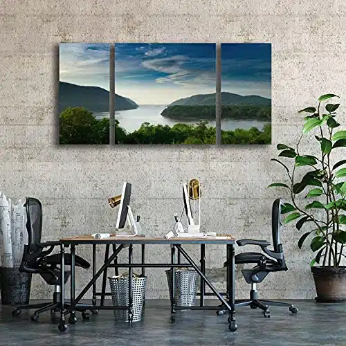 Panels Canvas paintings View of the Hudson River Valley from Trophy Point at West Point NY Style Wall Art Modern D Canvas Printed Wall Art Framed for Office, Home Decor Ready to Hang