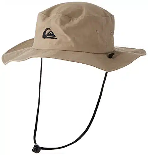 Quiksilver mens Bushmaster Sun Protection Floppy Visor Bucket Hat, Khaki, Large X Large US