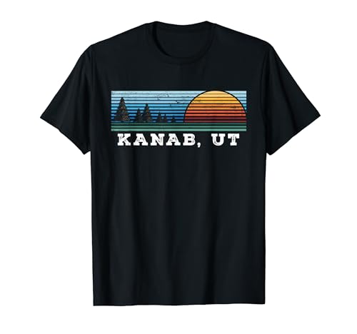 Retro Sunset Stripes Kanab, Utah T Shirt