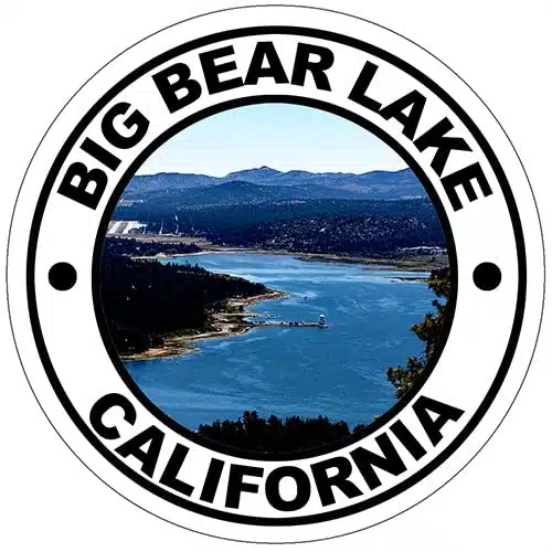 Round Big Bear Lake California Sticker (San Bernardino National Forest Visit CA Vinyl Decal for Cars, Trucks, Laptops (inch)