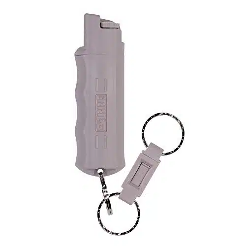 SABRE Pepper Spray, Quick Release Keychain for Easy Carry and Fast Access, Finger Grip for More Accurate and Faster Aim, Maximum Police Strength OC Spray, Bursts, Secure and Easy to Use Safety