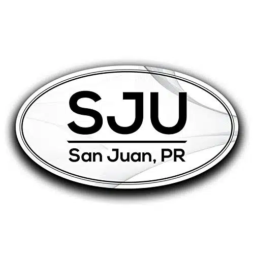 SJU San Juan Puerto Rico Airport Code Decal Sticker Home Travel Car Truck Van Bumper Window Laptop Cup Wall   Two Inch Decals   MKS