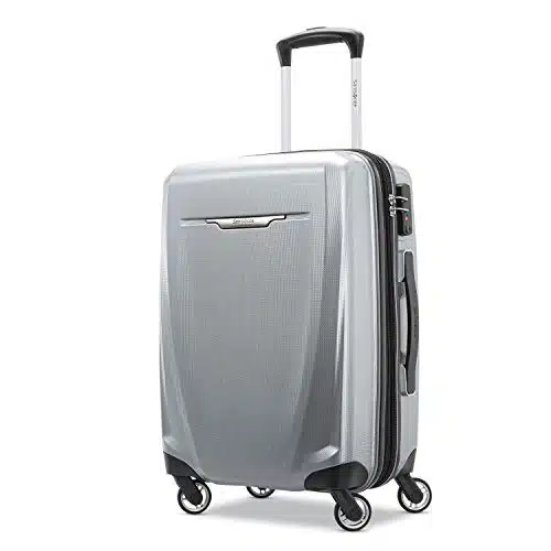 Samsonite Winfield DLX Hardside Luggage with Spinners, Carry On Inch, Silver