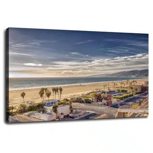 Santa Monica Beach Canvas Pictures Wall Art For Living room Home Bedroom Office Poster Canvas Prints Decorations