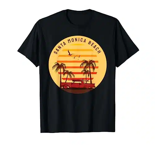 Santa Monica Beach Surfing T Shirt