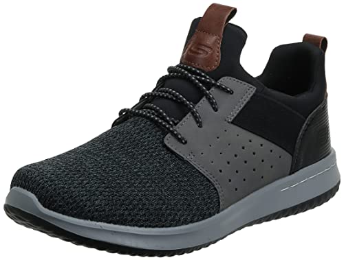 Skechers Men's Classic Fit Delson Camden Sneaker, BlackGrey, US