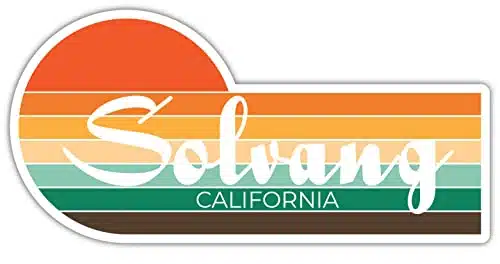 Solvang California x Inch Sticker Retro Vintage Sunset City s Aesthetic Design