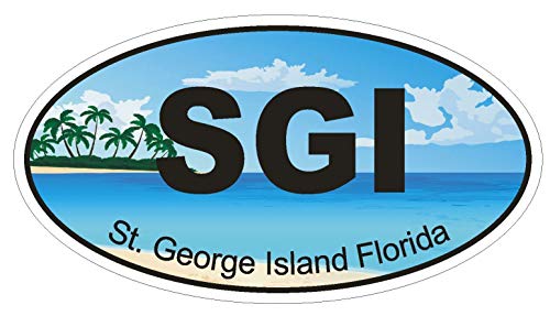 St. George Island Florida Oval Vinyl Bumper Sticker Decal DEuro Oval