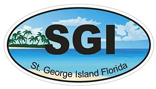 St. George Island Florida Oval Vinyl Bumper Sticker Decal DEuro Oval
