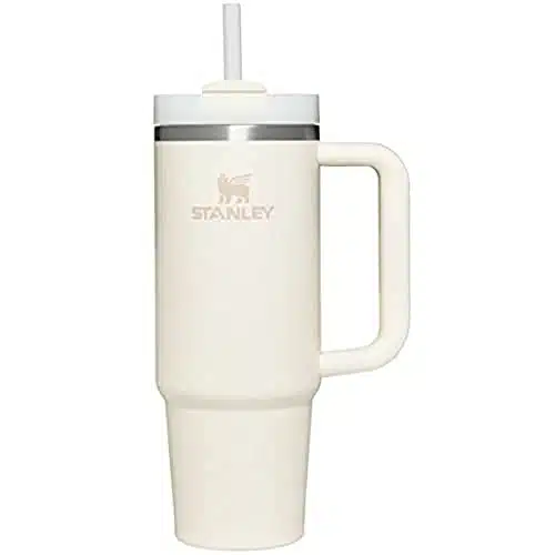 Stanley Quencher HFlowState Stainless Steel Vacuum Insulated Tumbler with Lid and Straw for Water, Iced Tea or Coffee, Smoothie and More, Cream , oz