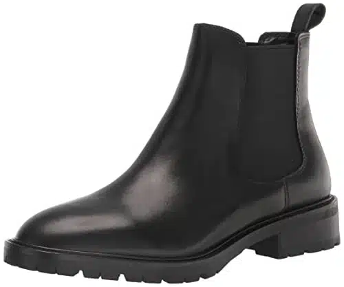 Steve Madden Women's Leopold Chelsea Boot, Black Leather,
