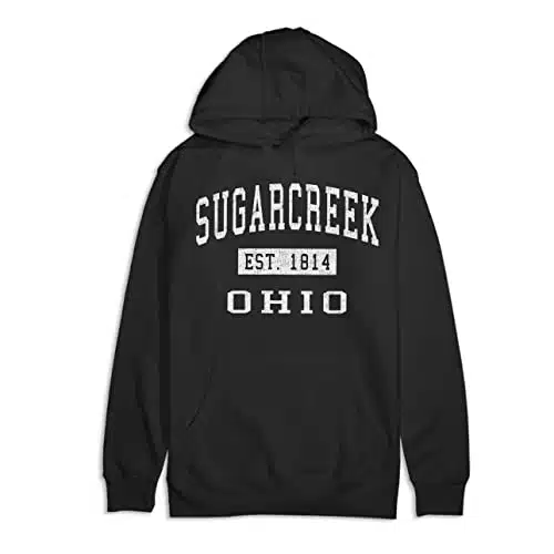 Sugarcreek Ohio Classic Established Premium Cotton Hoodie Black