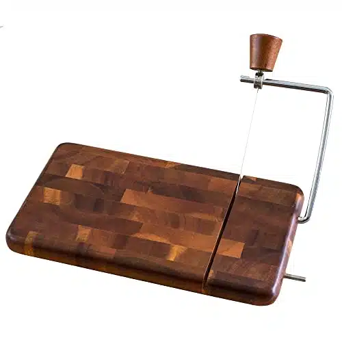 Totally Bamboo Rock & Branch Series Acacia Wood Serving Board with Cheese Slicer, x