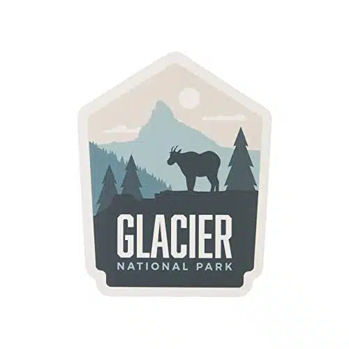 Vagabond Heart Glacier National Park Sticker   Weatherproof Vinyl Souvenir Decal