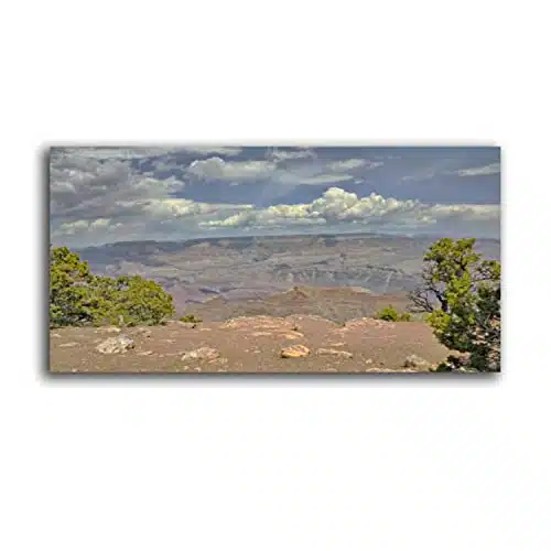 WRHIDBLSWRW Framed Canvas Wall Art Print On Canvas Grand Canyon National Park from The Edge Under Clouds Pictures Posters Artwork for Living Room Bedroom Ready to Hang Wall Decor X