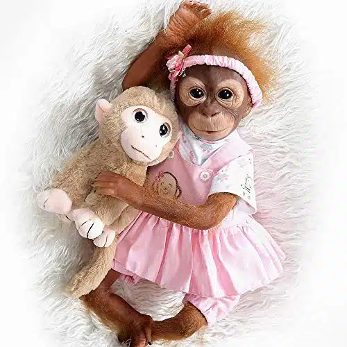 ZIYIUI Lifelike Inch Handmade Reborn Dolls Monkey Baby Orangutan Newborn Silicone Vinyl Dolls Weighted Body Babies Looks Real