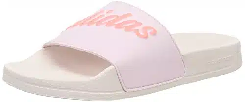 adidas Women's Adilette Shower Slides Sandal, Almost PinkAcid RedChalk White,