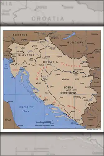 xGallery Poster, cia map Slovenia Croatia Bosnia Herzegovina p