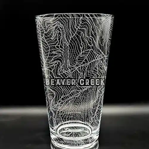 BEAVER CREEK COLORADO Engraved Pint Glass  Great Mountain Topography Map Gift Idea!