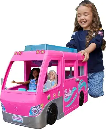 Barbie Camper, Doll Playset with Accessories, Inch Slide and Play Areas, Dream Camper