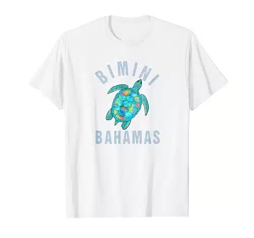 Bimini, Bahamas Beach Design  Sea Turtle Illustration Gift T Shirt