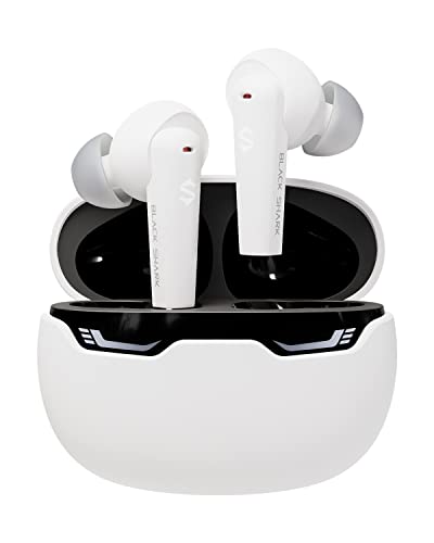 Black Shark Bluetooth Earbuds Wireless Earbuds with Emoji LED Light, Gaming Earbuds with ms Ultra Low Latency, Bluetooth , Music and Gaming Dual Modes, H Playtime, IPXaterproof  White