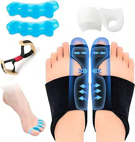 Bunion Corrector  Toe Spacers for Women and Men Effective & Comfortable Toe Separators to Correct Bunions,pcs Big Toe Separator, Toe Spacers and Straighteners, Exercise Strap 