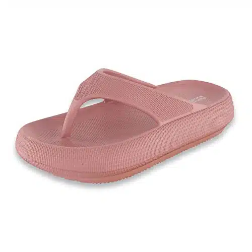 CUSHIONAIRE Women's Fling recovery cloud pool slides sandal with +Comfort, Blush