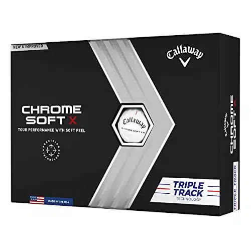 Callaway Golf Chrome Soft X Golf Balls, Triple Track, White, Large
