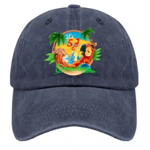 DIYANG Jimmy Music Buffett Accessories Hat It is Oclock Somewhere Hats Trucker Hat Fishing Hats Blue Funny Hats Gifts for Grandpa